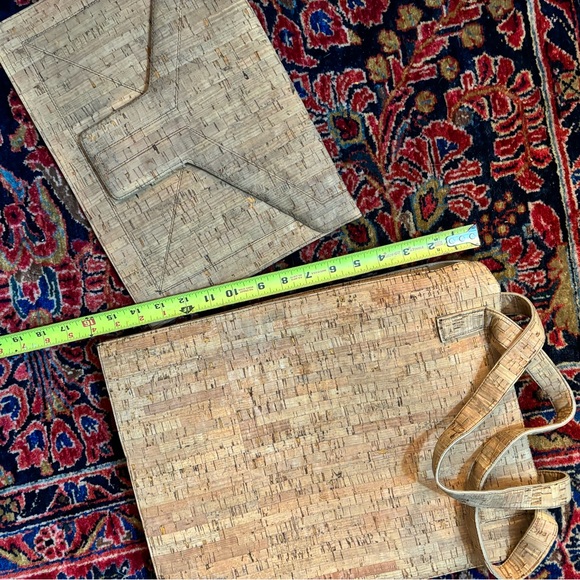 1970s Vintage Cork Tote and Clutch, Made in Spain, Pankin International - Picture 2 of 6